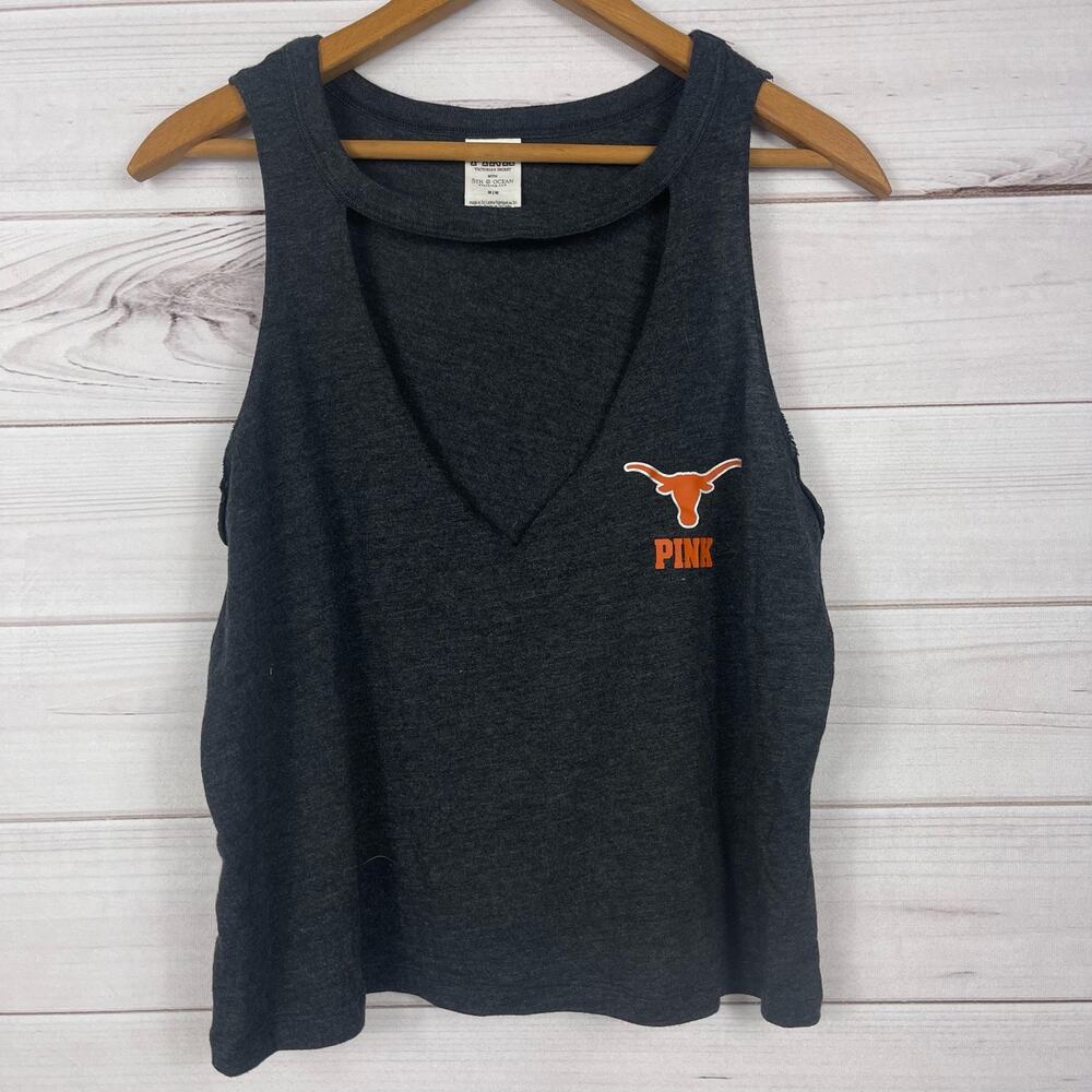 VICTORIA’S SECRET PINK | Texas Longhorn Gray Choker Tank Top Women’s Size M